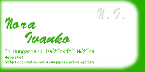 nora ivanko business card